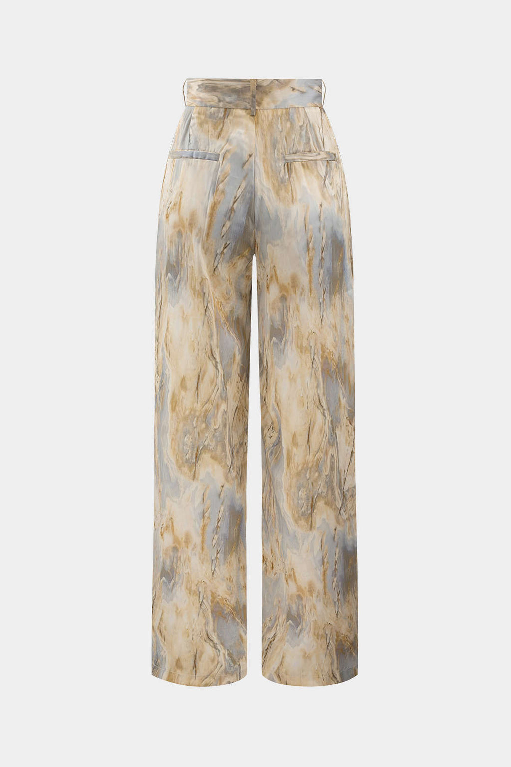 Verónica™ | Pantalones Rectos de Cintura Alta con Estampado de Mármol