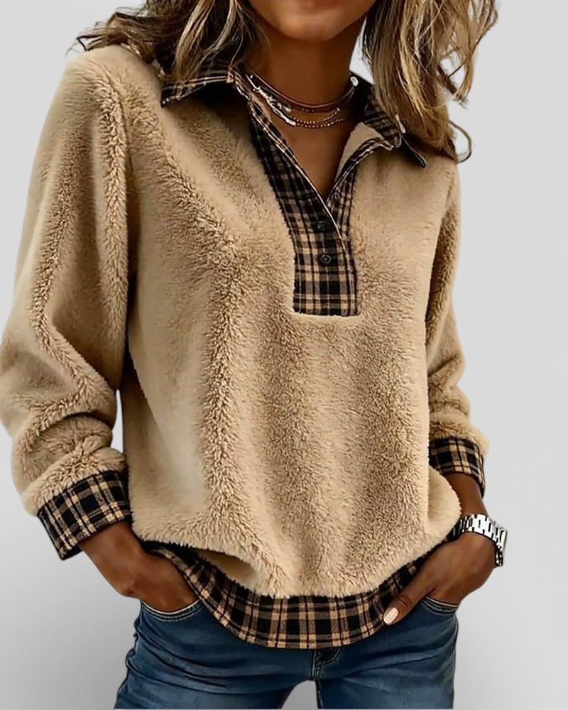 Isabela™| Jersey con detalle de cuadros