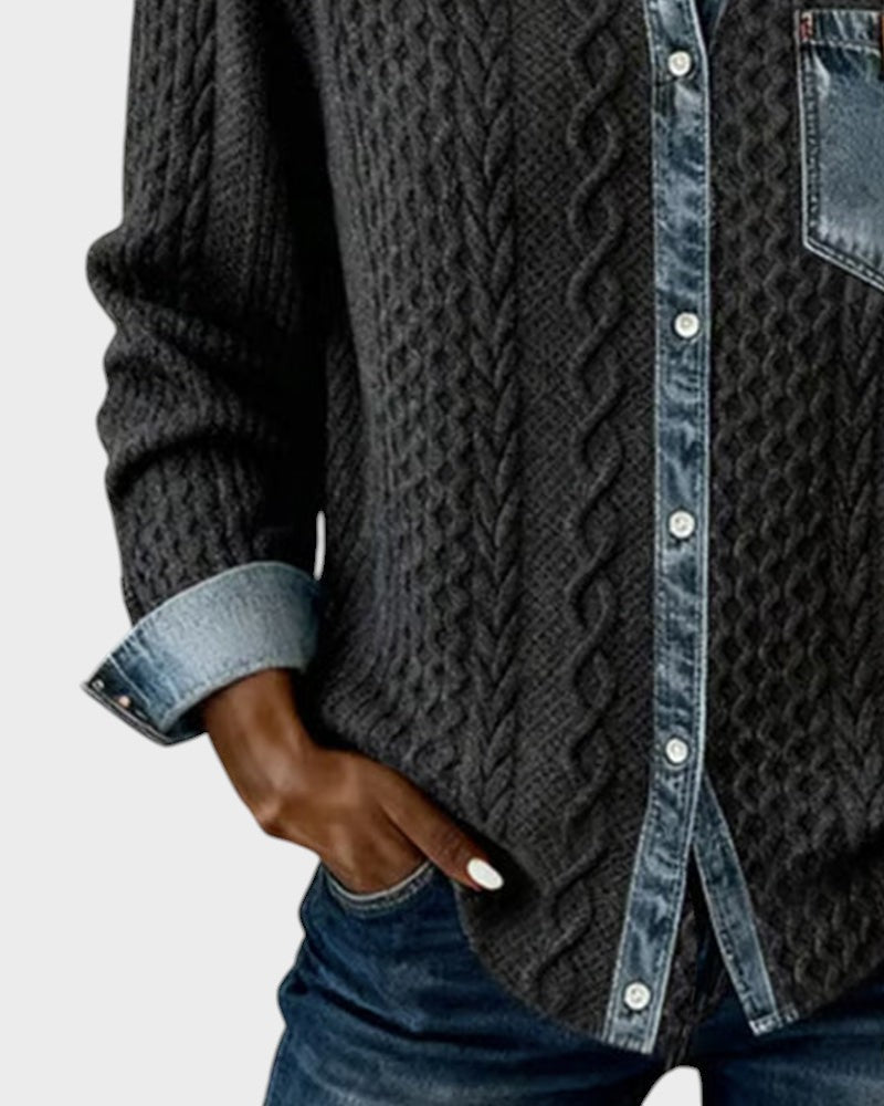 Carla™ | Camisa elegante con detalles denim