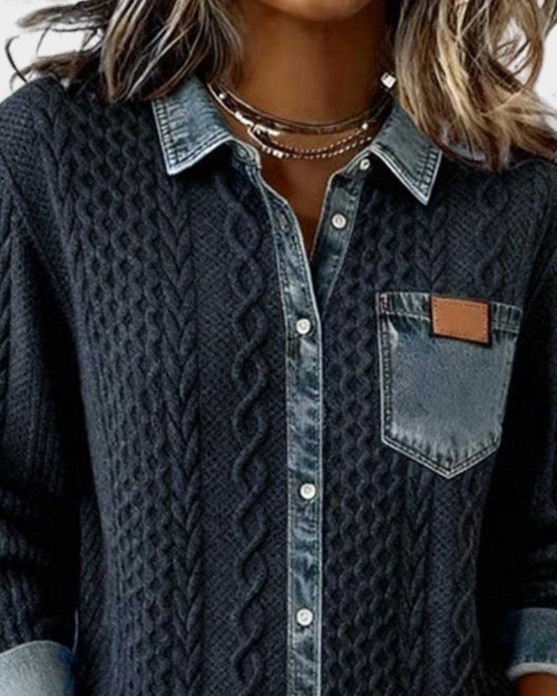 Carla™ | Camisa elegante con detalles denim