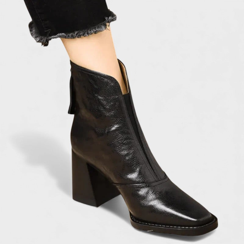 Adriana™ | Botines de cuero cómodos de caña al tobillo