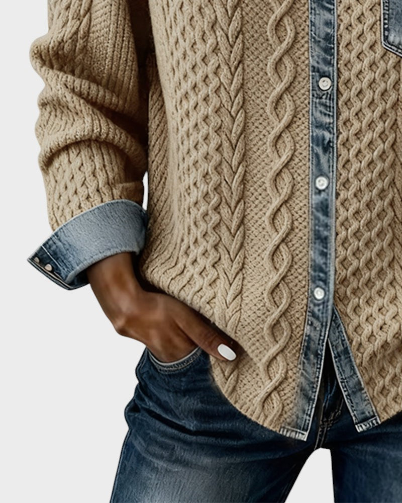 Carla™ | Camisa elegante con detalles denim