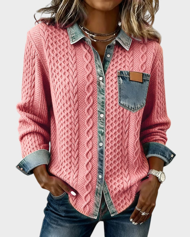 Carla™ | Camisa elegante con detalles denim