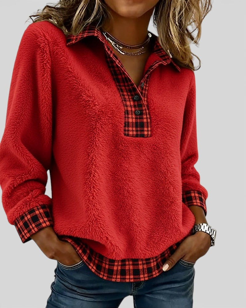 Isabela™| Jersey con detalle de cuadros