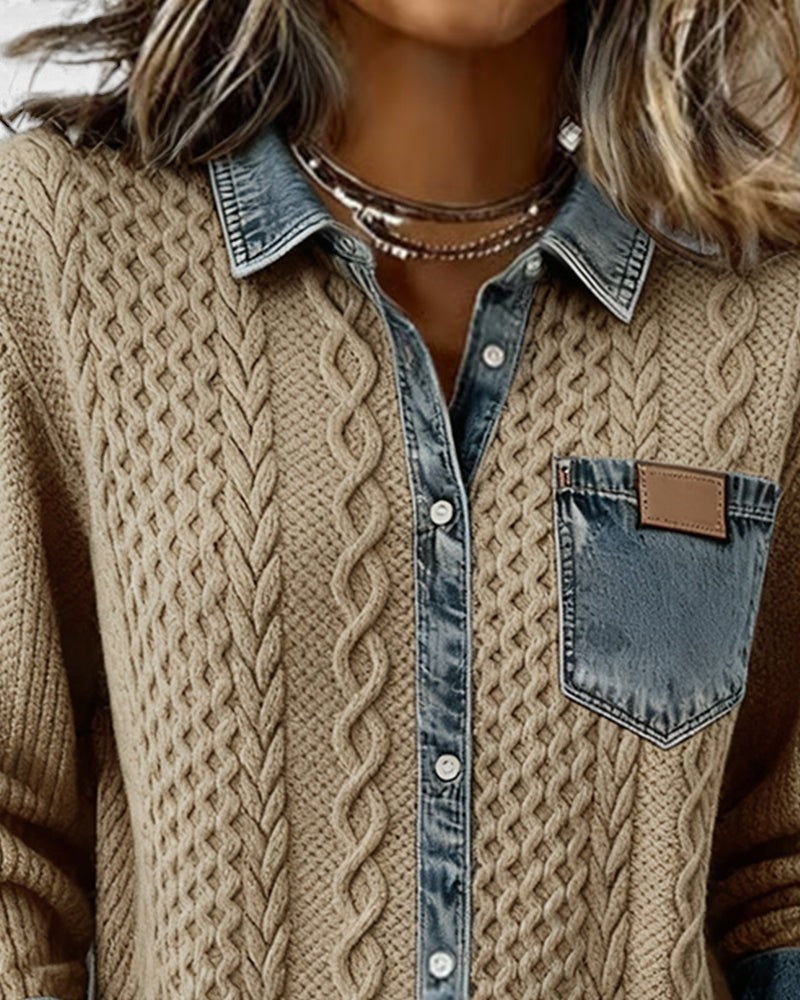 Carla™ | Camisa elegante con detalles denim