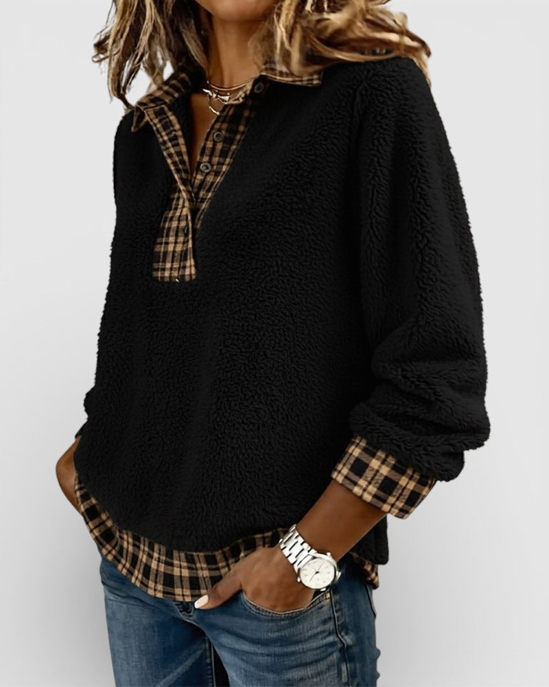 Isabela™| Jersey con detalle de cuadros