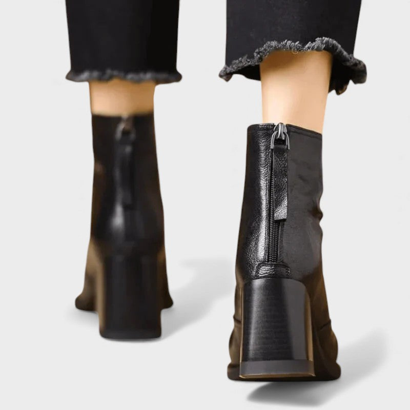 Adriana™ | Botines de cuero cómodos de caña al tobillo