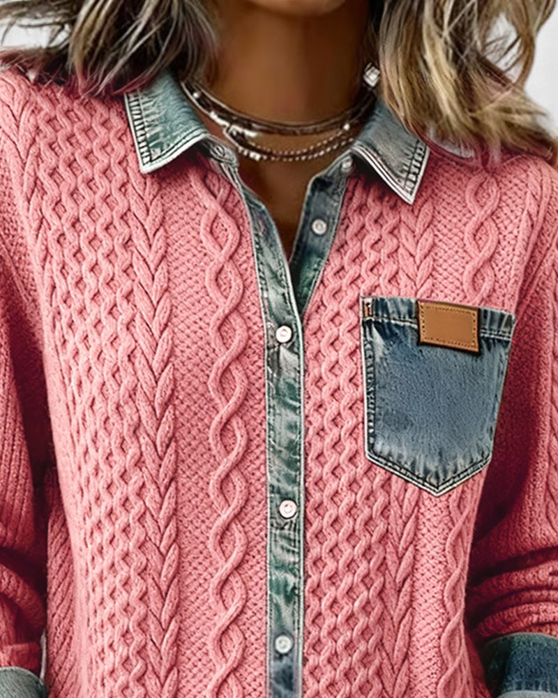 Carla™ | Camisa elegante con detalles denim