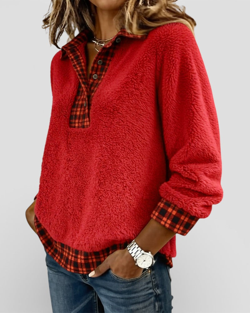 Isabela™| Jersey con detalle de cuadros