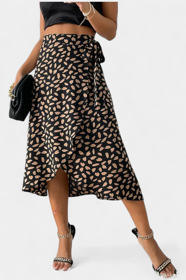 Marina™ | Falda Envolvente Boho con Estampado Asimétrico
