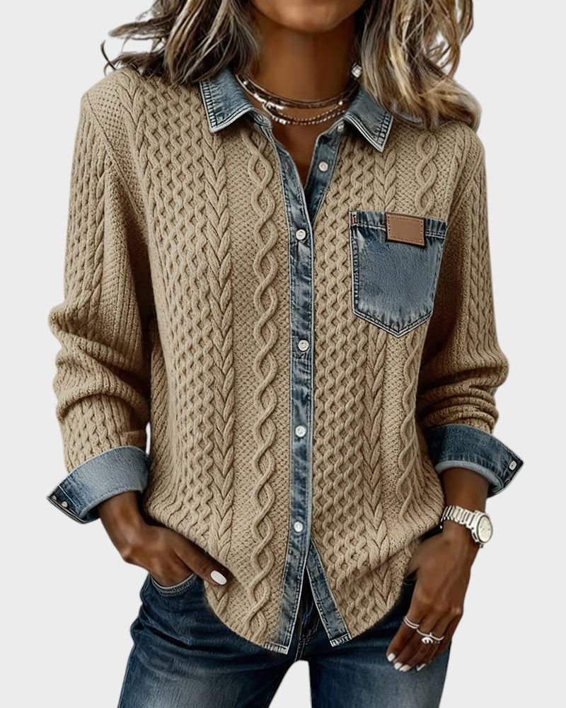 Carla™ | Camisa elegante con detalles denim