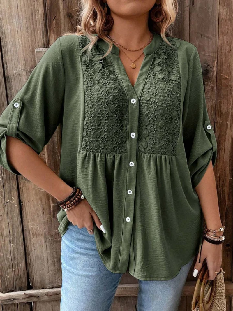 Elisa™ | Blusa con escote en V y botones