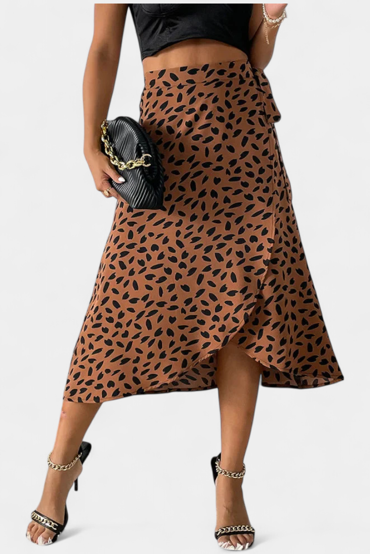 Marina™ | Falda Envolvente Boho con Estampado Asimétrico