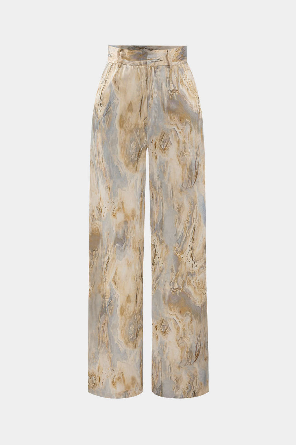 Verónica™ | Pantalones Rectos de Cintura Alta con Estampado de Mármol