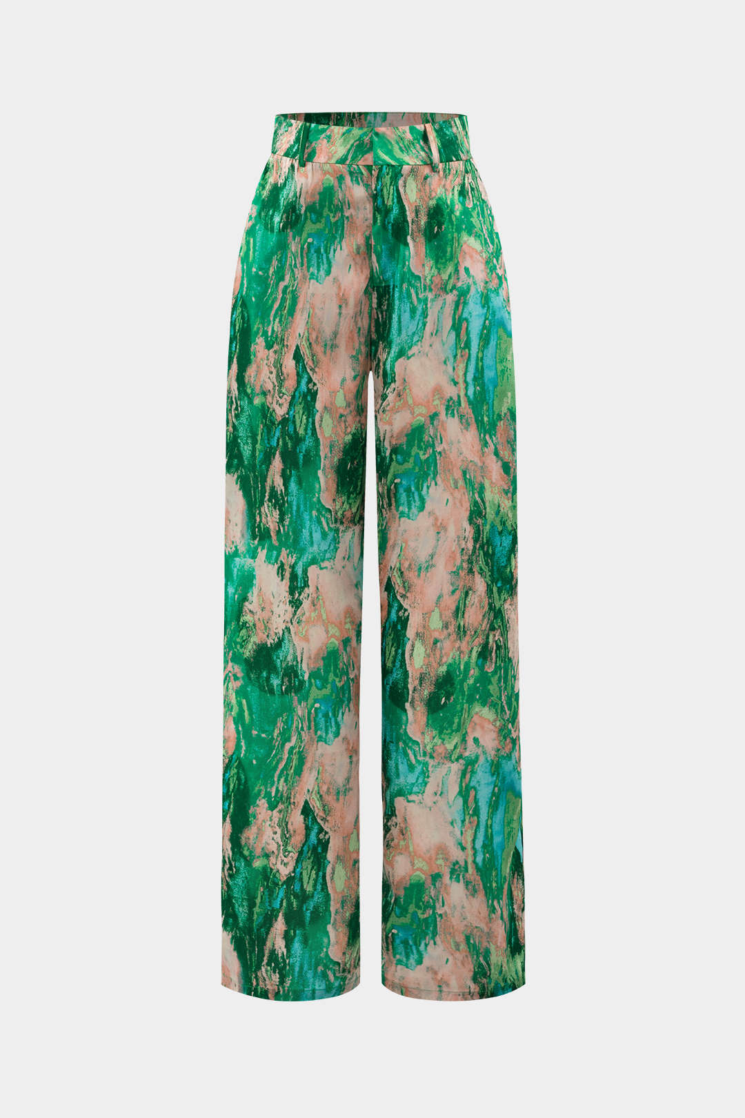 Verónica™ | Pantalones Rectos de Cintura Alta con Estampado de Mármol