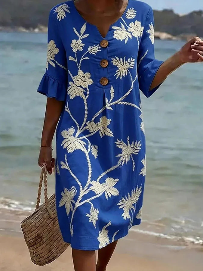 Solana™ | Vestido informal de mujer con estampado floral.