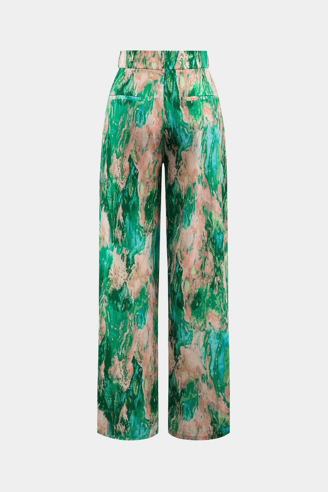 Verónica™ | Pantalones Rectos de Cintura Alta con Estampado de Mármol
