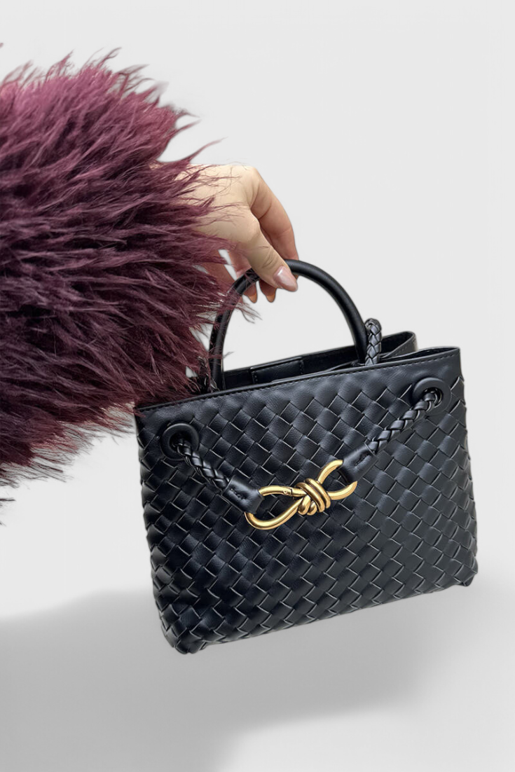 Mariela™ | Bolsa Diaria Tejida en Índigo