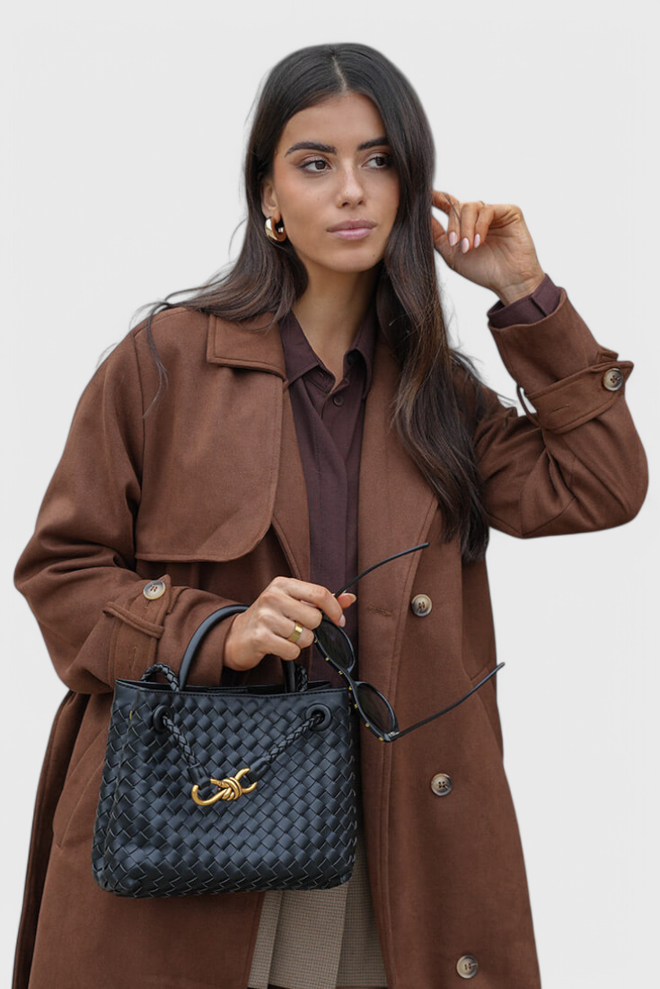 Mariela™ | Bolsa Diaria Tejida en Índigo