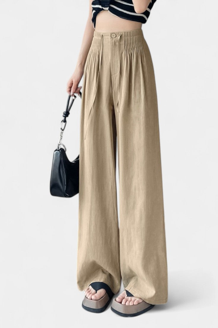 Mónica™ | Pantalones de Cintura Alta y Pierna Ancha