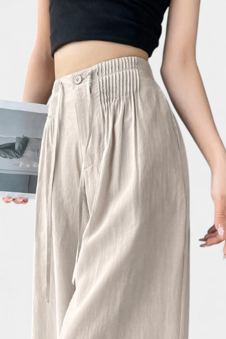 Mónica™ | Pantalones de Cintura Alta y Pierna Ancha