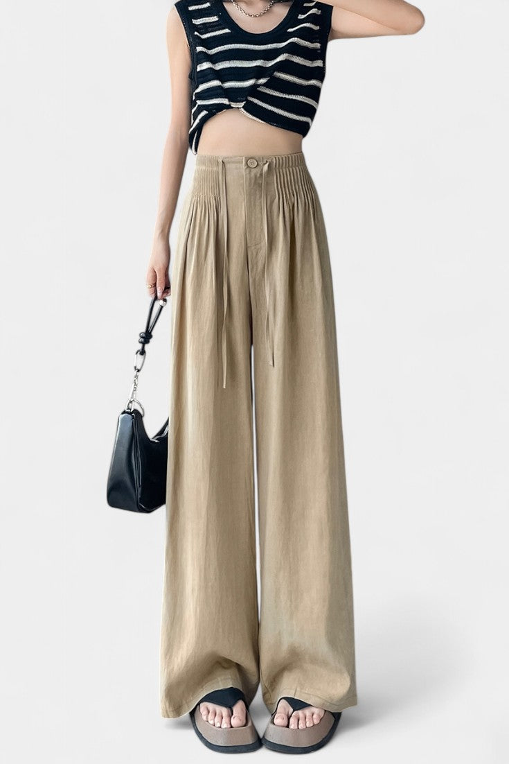 Mónica™ | Pantalones de Cintura Alta y Pierna Ancha