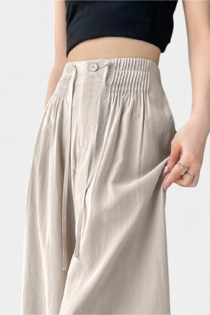 Mónica™ | Pantalones de Cintura Alta y Pierna Ancha