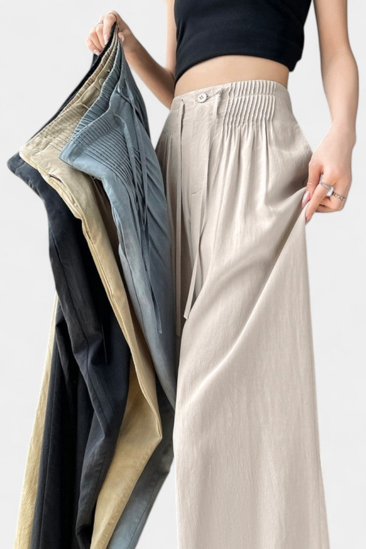 Mónica™ | Pantalones de Cintura Alta y Pierna Ancha