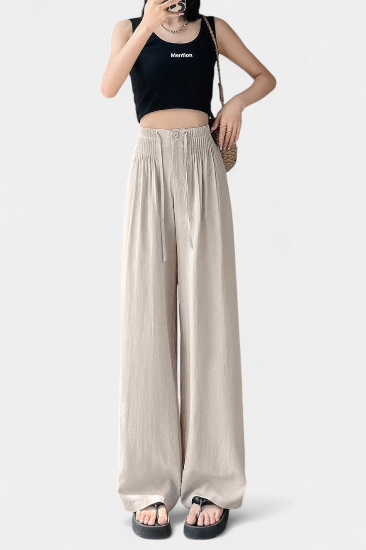 Mónica™ | Pantalones de Cintura Alta y Pierna Ancha