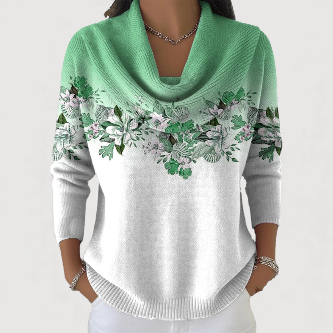 Gabriela™ | Jersey Floral de Cuello Suave