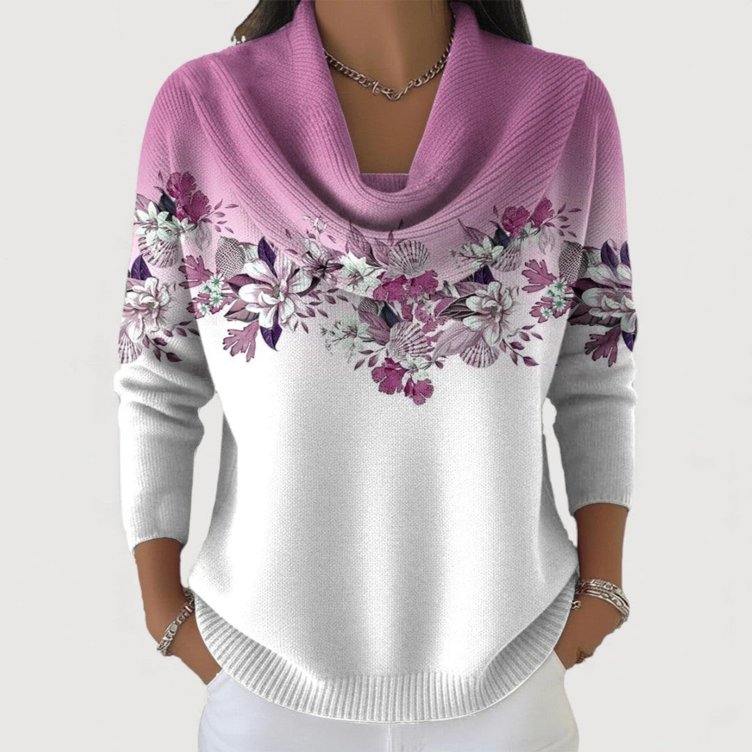 Gabriela™ | Jersey Floral de Cuello Suave
