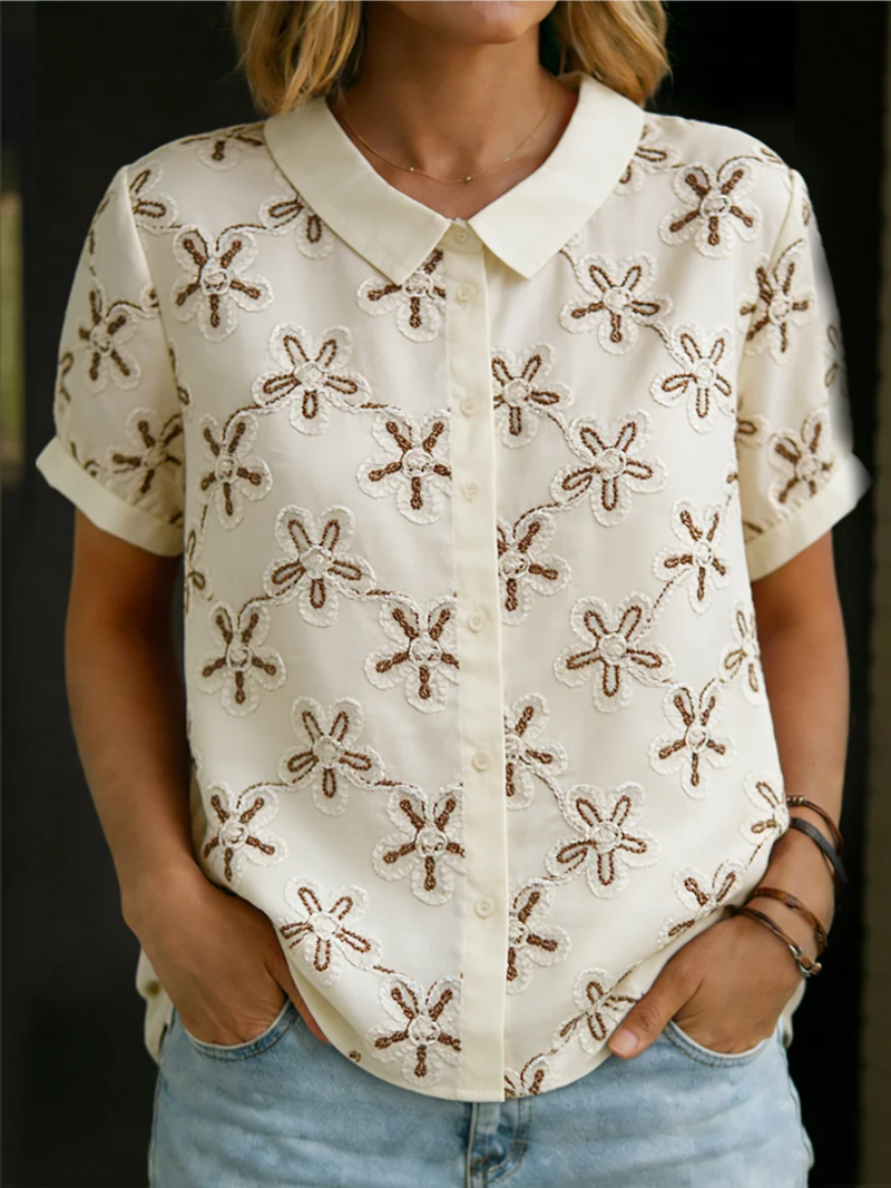 Florencia™ | Blusa con cuello y flores