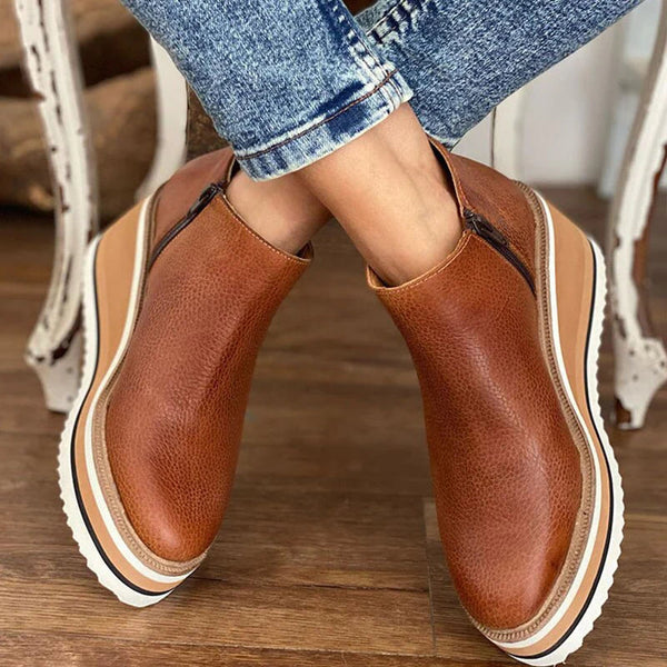 Adriana™ | Bota Elegante De Cuero Con Tacón Cómodo