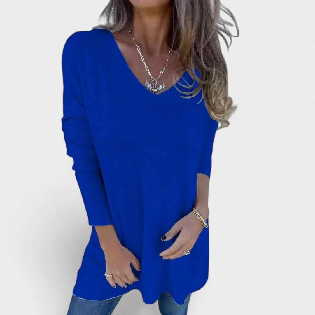 Mirela™| Túnica de punto relajada con cuello
