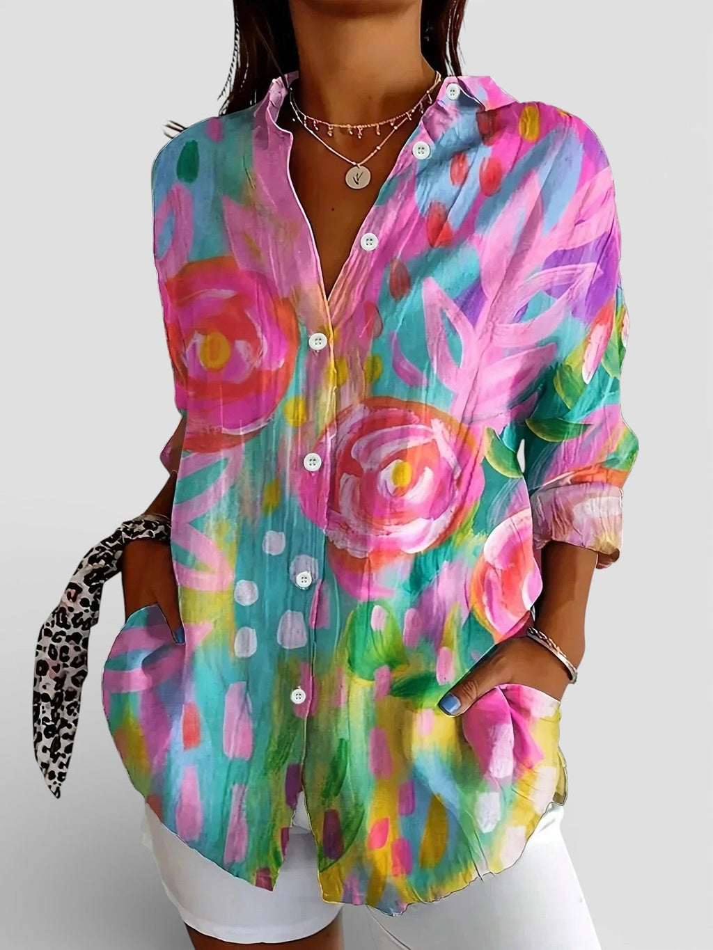 Nuria™ | Blusa con estampado colorido