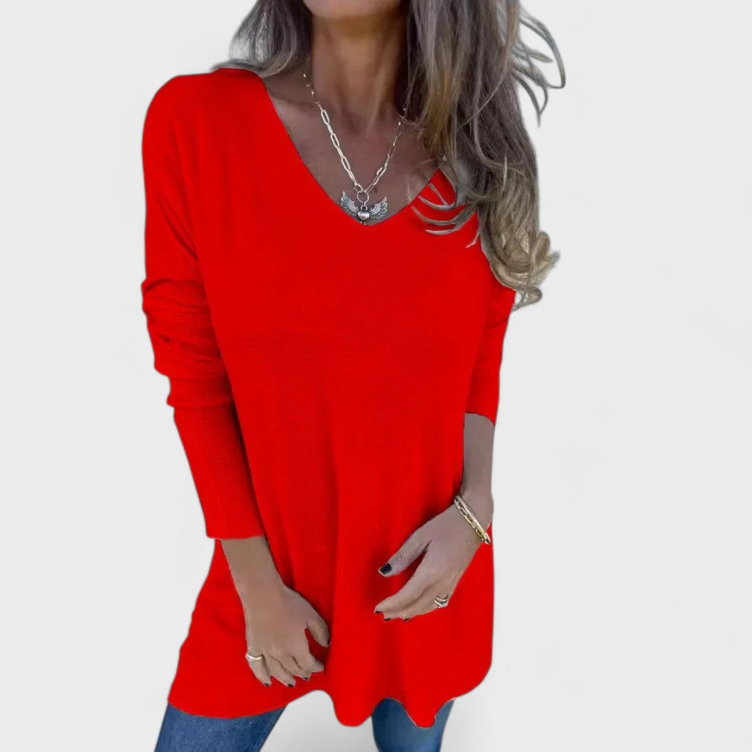 Mirela™| Túnica de punto relajada con cuello
