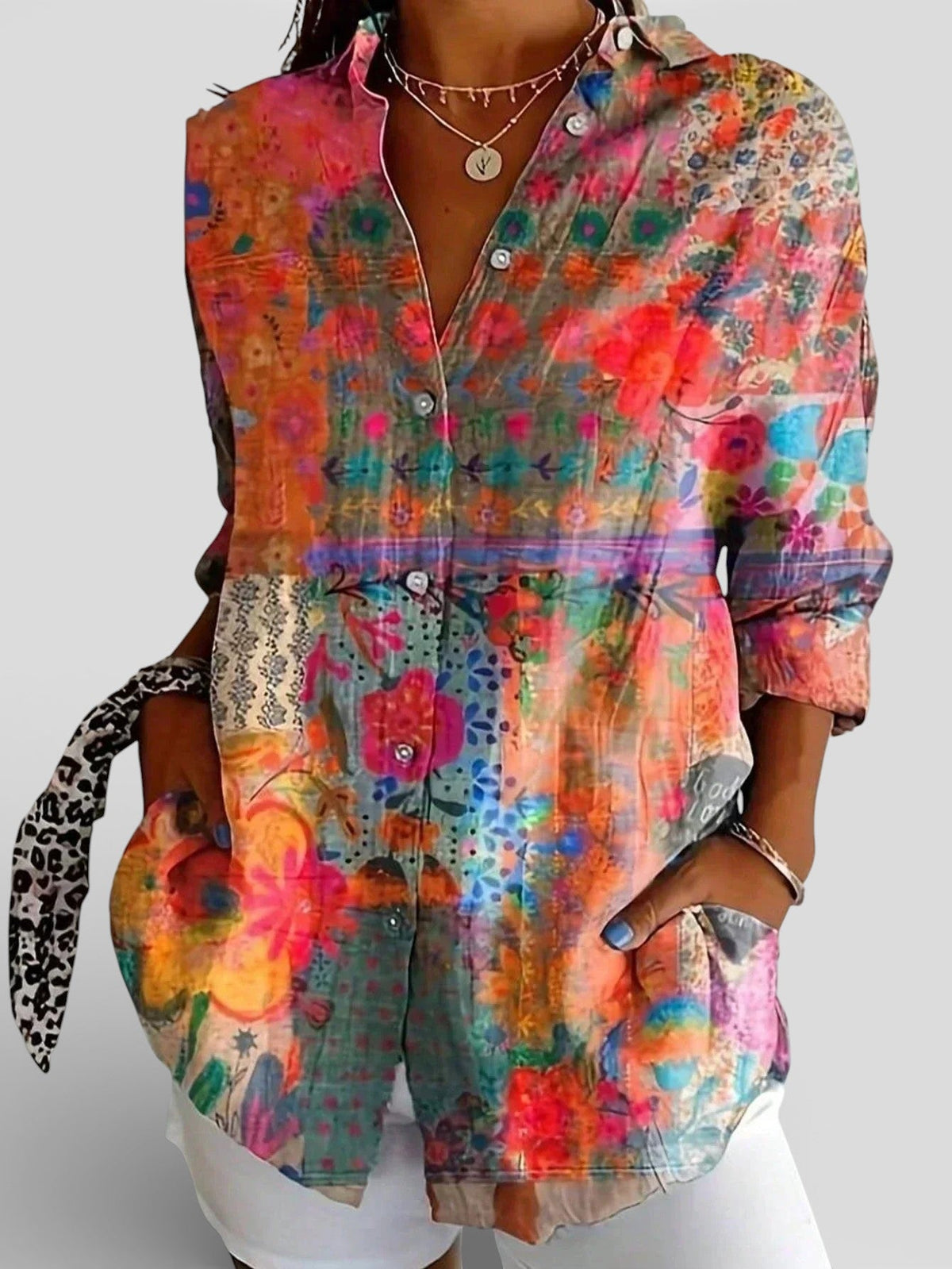 Nuria™ | Blusa con estampado colorido
