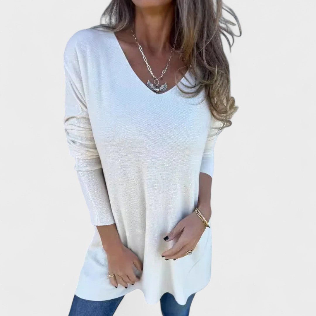 Mirela™| Túnica de punto relajada con cuello