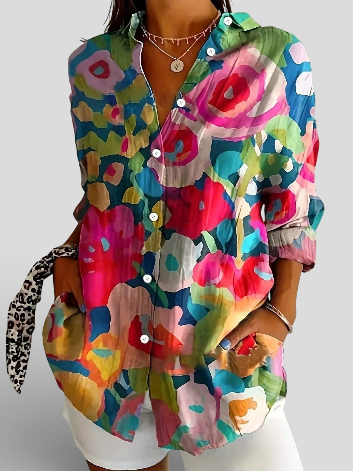 Nuria™ | Blusa con estampado colorido