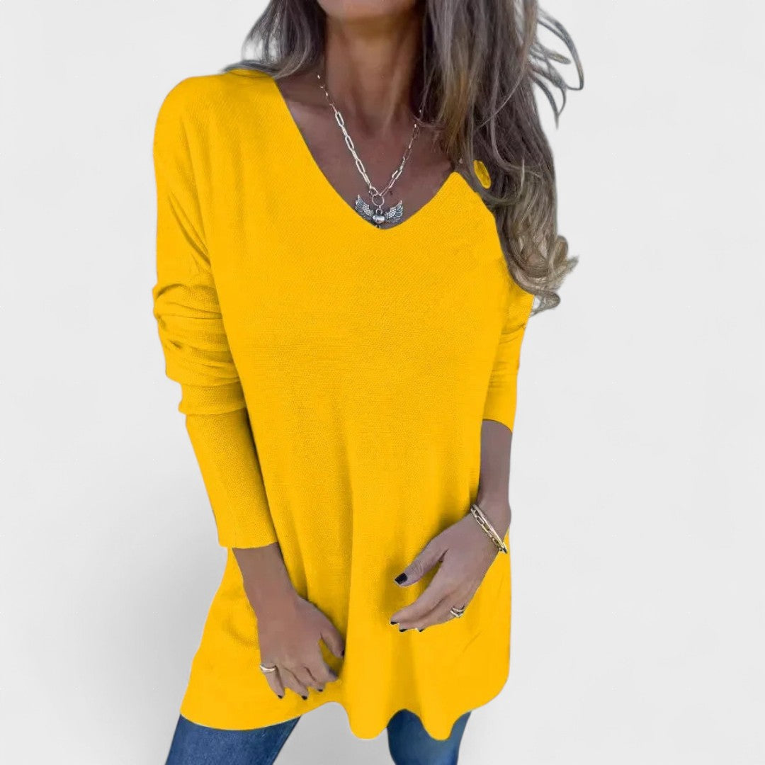 Mirela™| Túnica de punto relajada con cuello