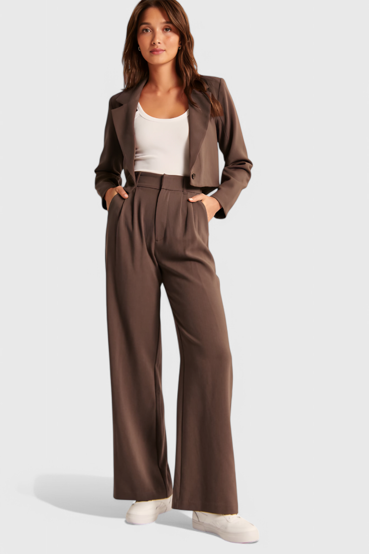 Gabriela™ | Pantalones Tailored de Pierna Ancha