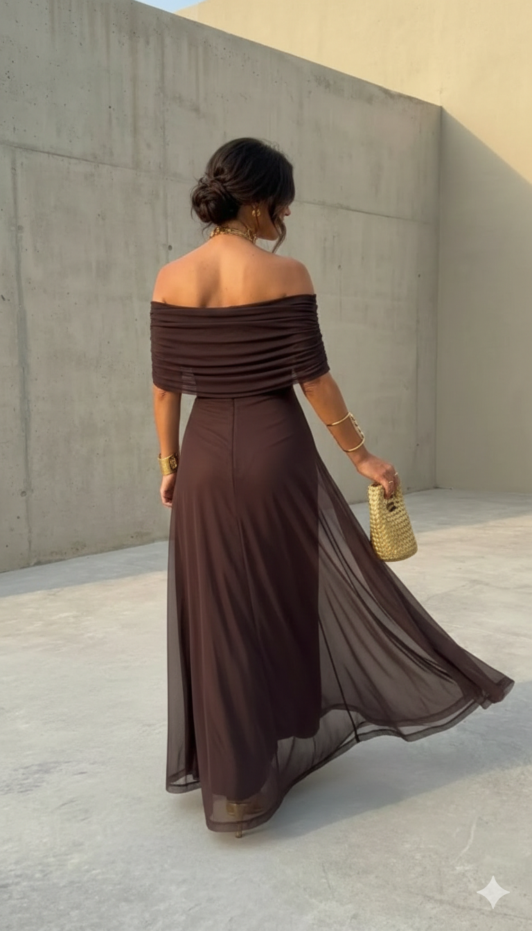 Elena™ | Vestido largo fluido con diseño elegante