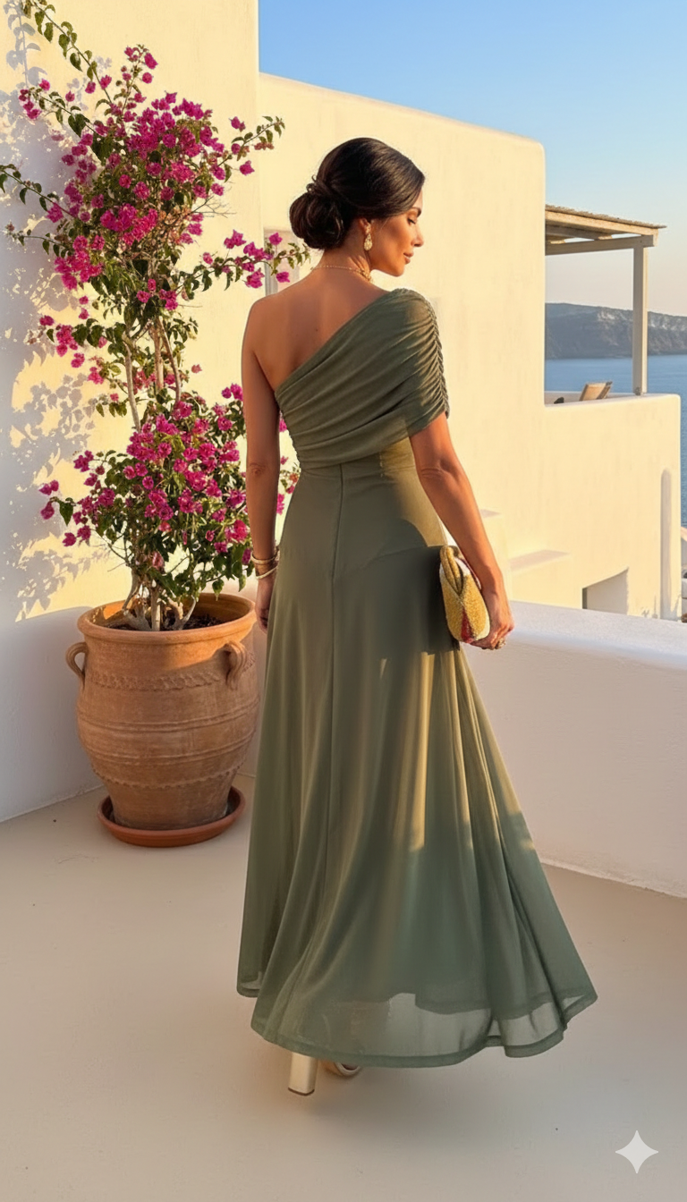 Elena™ | Vestido largo fluido con diseño elegante
