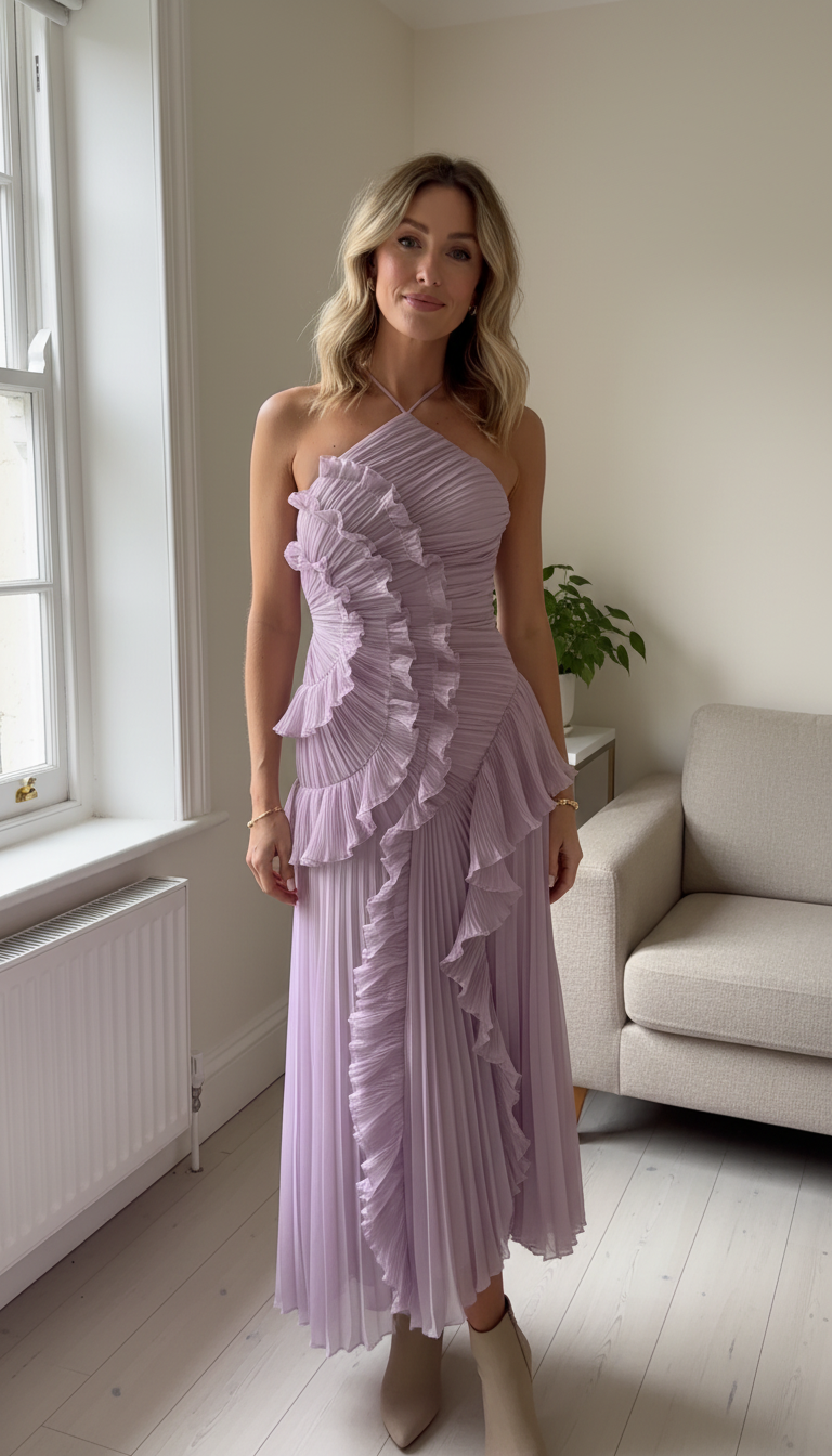 Luna™ | Vestido largo plisado