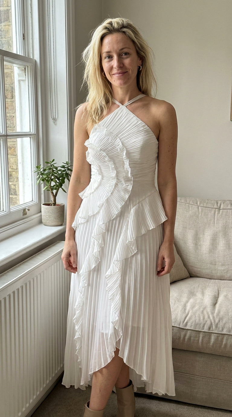 Luna™ | Vestido largo plisado