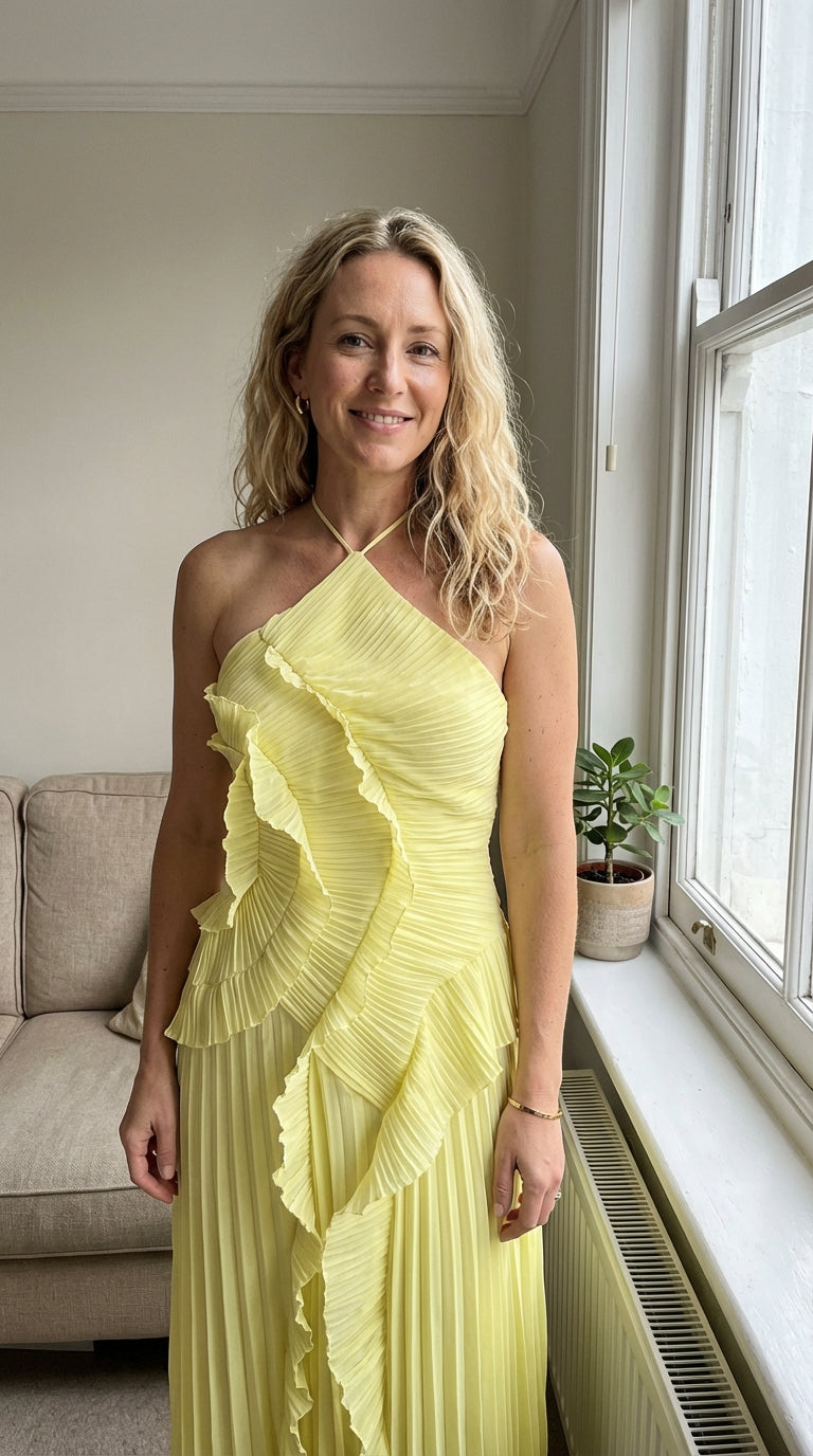 Luna™ | Vestido largo plisado