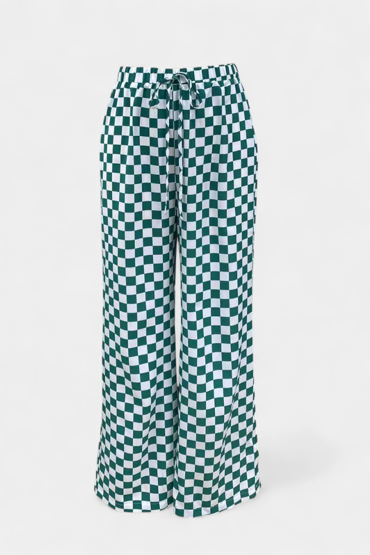 Teresa™ | Pantalones de Pierna Ancha con Estampado a Cuadros