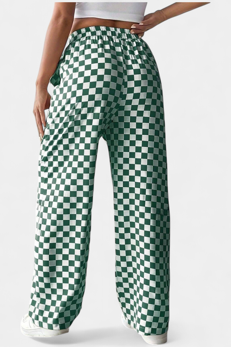 Teresa™ | Pantalones de Pierna Ancha con Estampado a Cuadros