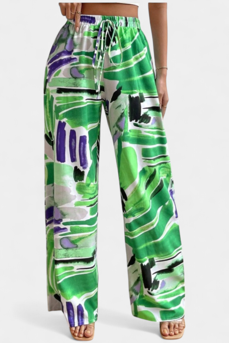 Daniela™ | Pantalones de Pierna Ancha con Estampado Abstracto