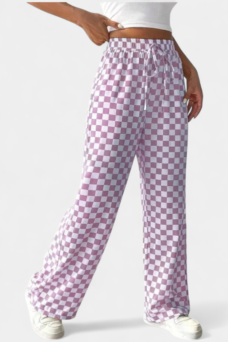 Teresa™ | Pantalones de Pierna Ancha con Estampado a Cuadros